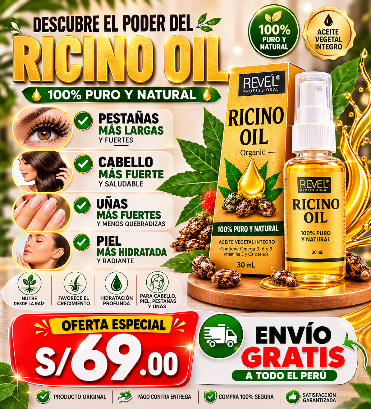 ACEITE DE RICINO - Pestañas más largas