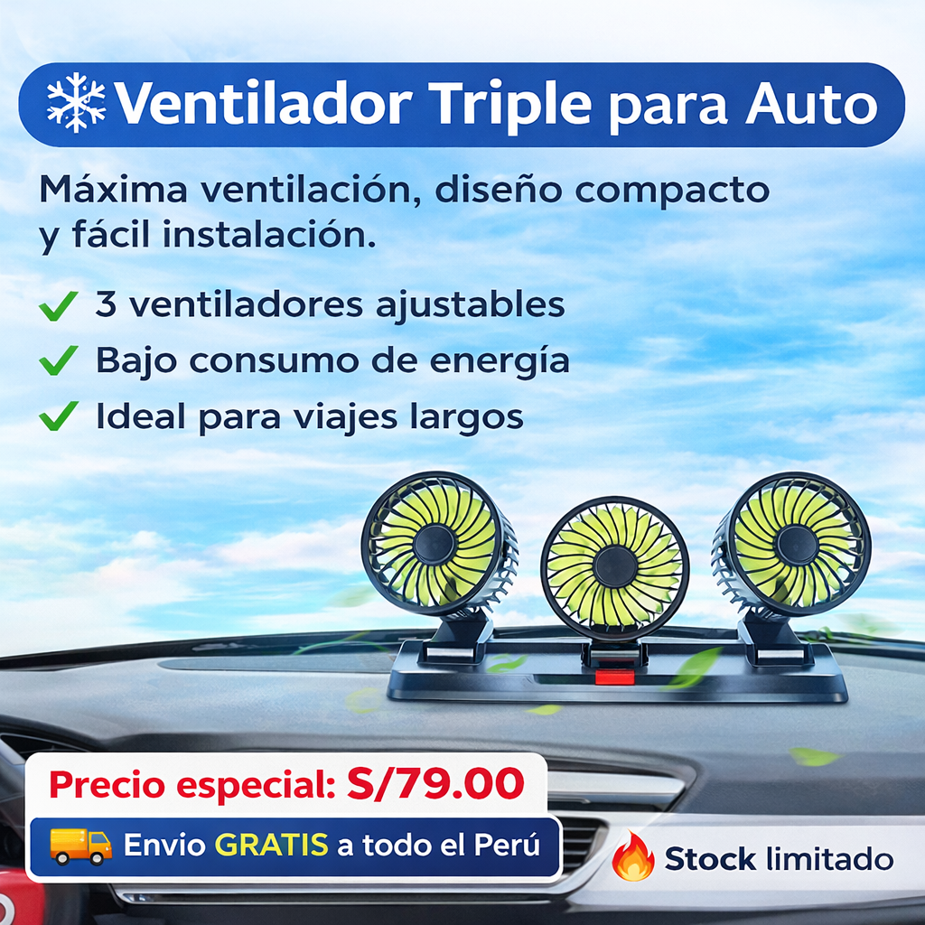🚗VENTILADOR 3 EN 1 PARA AUTO🚗 - Envío Gratis