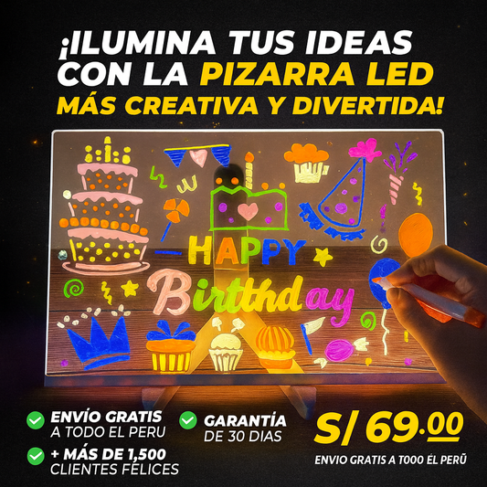 PIZARRA LED + 7 PLUMONES DE NEÓN
