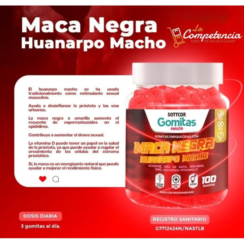 GOMITAS DE MACA NEGRA Y HUANARPO MACHO