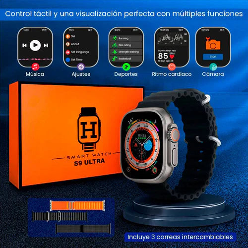 Set de Smartwatch S9 Ultra + 3 correas